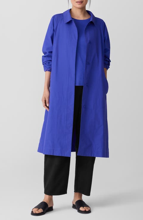 Cotton Blend Swing Coat