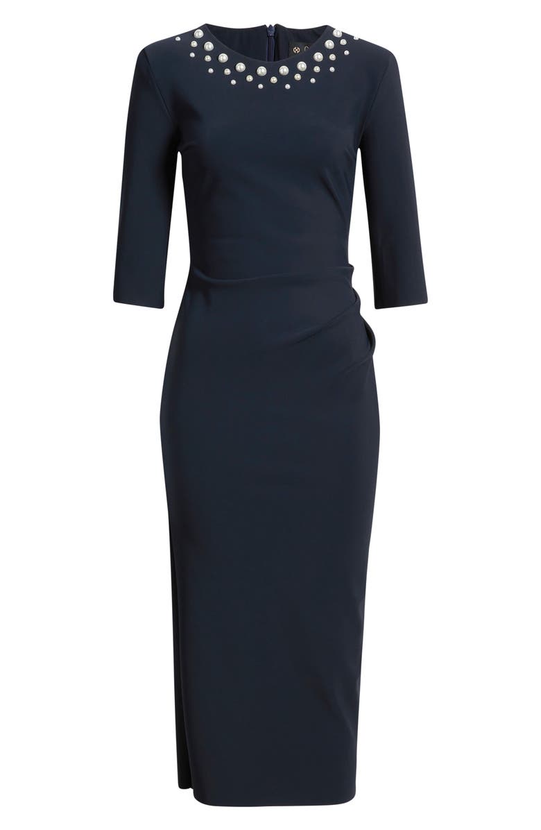 Chiara Boni La Petite Robe Shire Embellished Sheath Dress, Alternate, color, 342 Dark Midnight