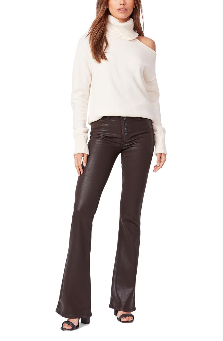 PAIGE Lou Lou Exposed Button High Waist Flare Jeans, Alternate, color, 