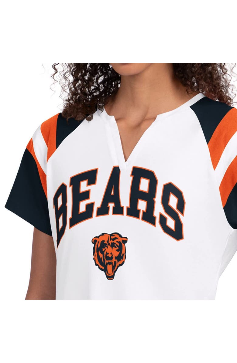 STARTER Women's Starter White Chicago Bears Game On Raglan Notch Neck T-Shirt, Alternate, color, White