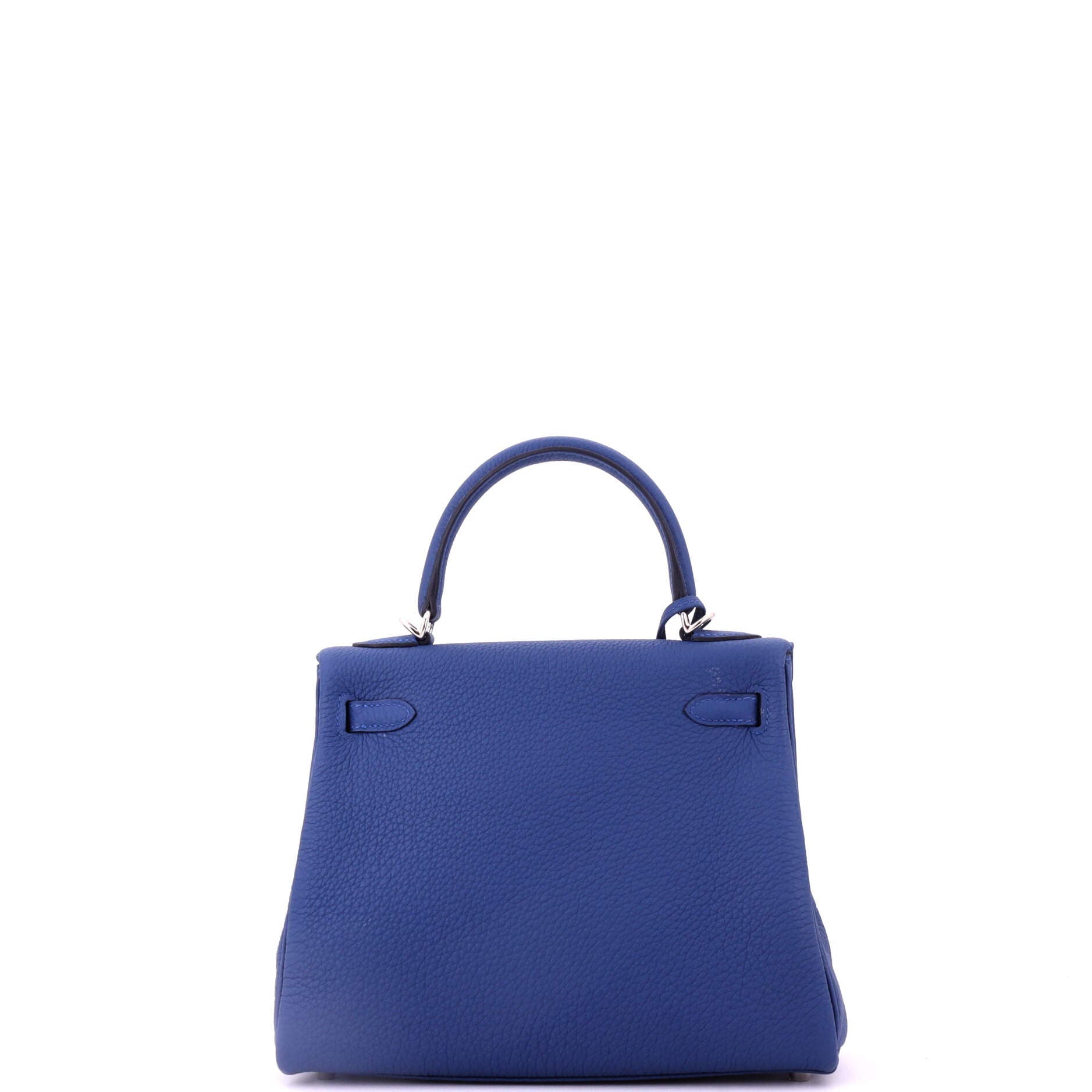 Pre-Owned Hermes Kelly Handbag Blue Togo with Palladium Hardware 25, Alternate, color, 