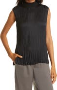 Vince Plissé Mock Neck Shell