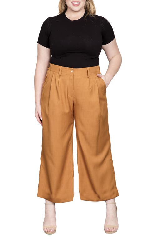 Shop Standards & Practices Crop Wide Leg Pants In Khaki
