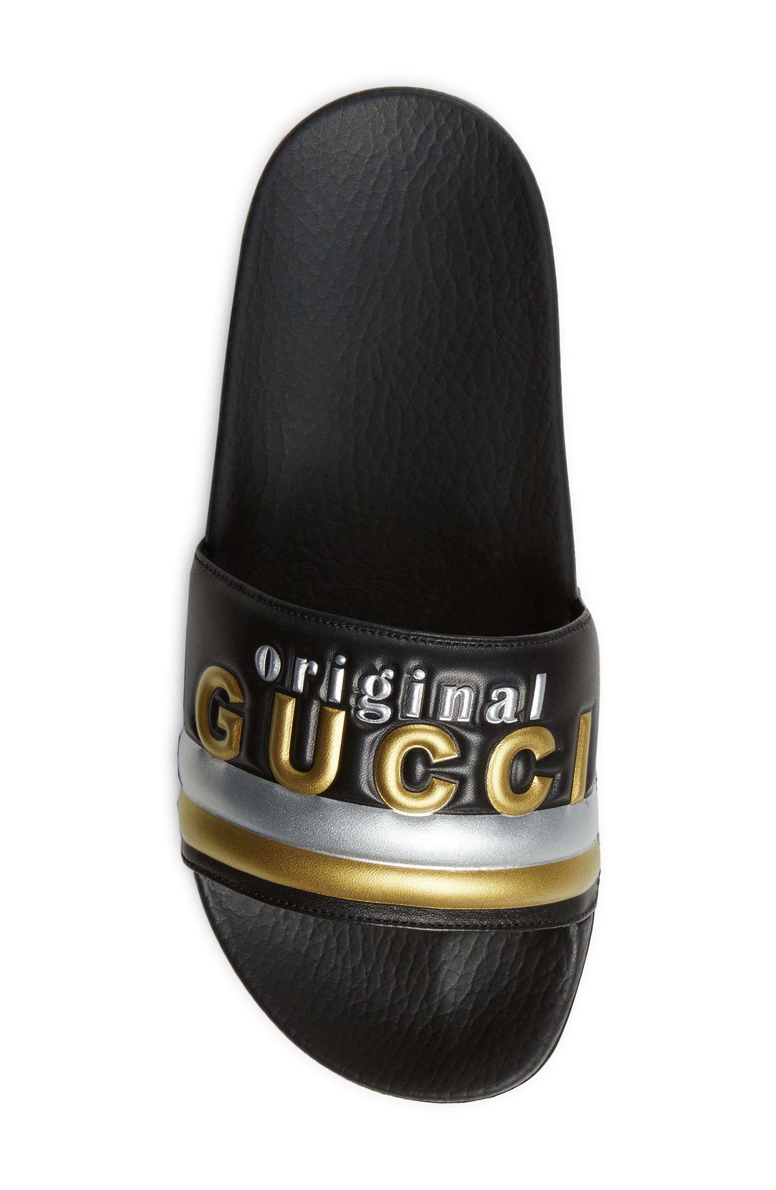 Gucci Pursuit Original Logo Slide Sandal, Alternate, color, 