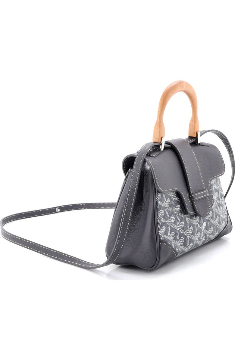 Pre-Owned Goyard Saigon Top Handle Bag Coated Canvas with Leather Mini, Alternate, color, Gray