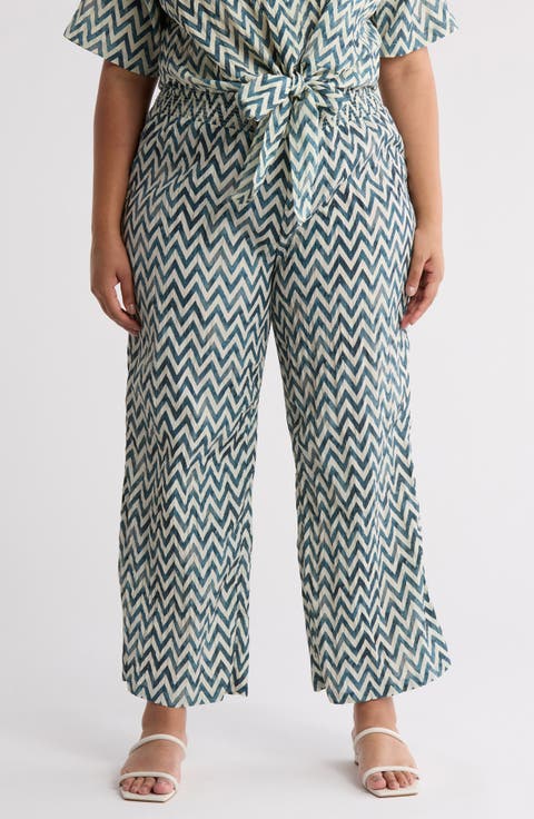 Smocked Pull-On Pants (Plus)