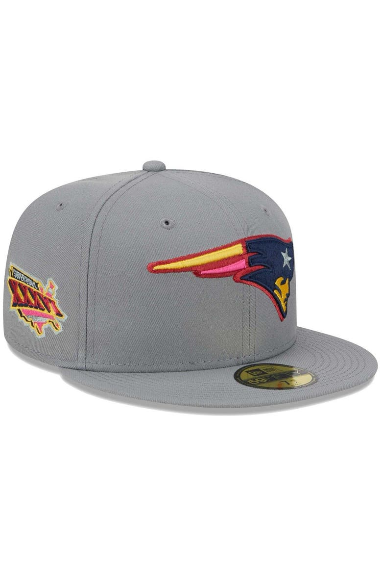 Men's New Era Gray New England Patriots Color Pack 59FIFTY Fitted Hat, Main, color, Gray