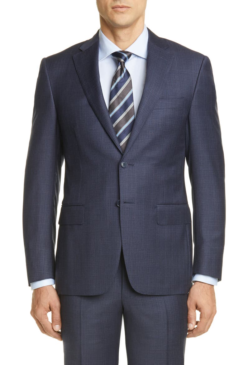 Sienna Soft Plaid Wool Suit, Alternate, color, BLUE