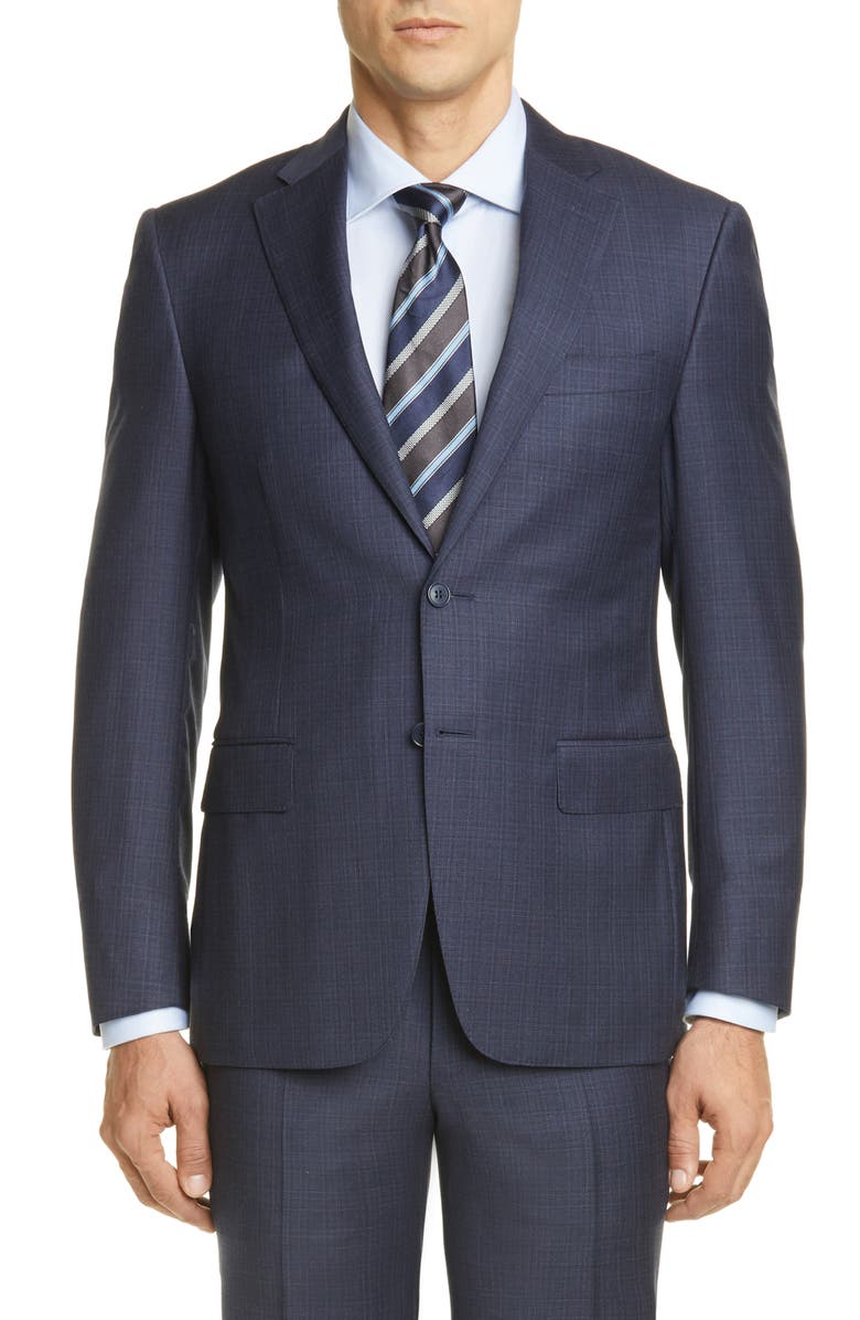 Canali Sienna Soft Plaid Wool Suit, Alternate, color, 