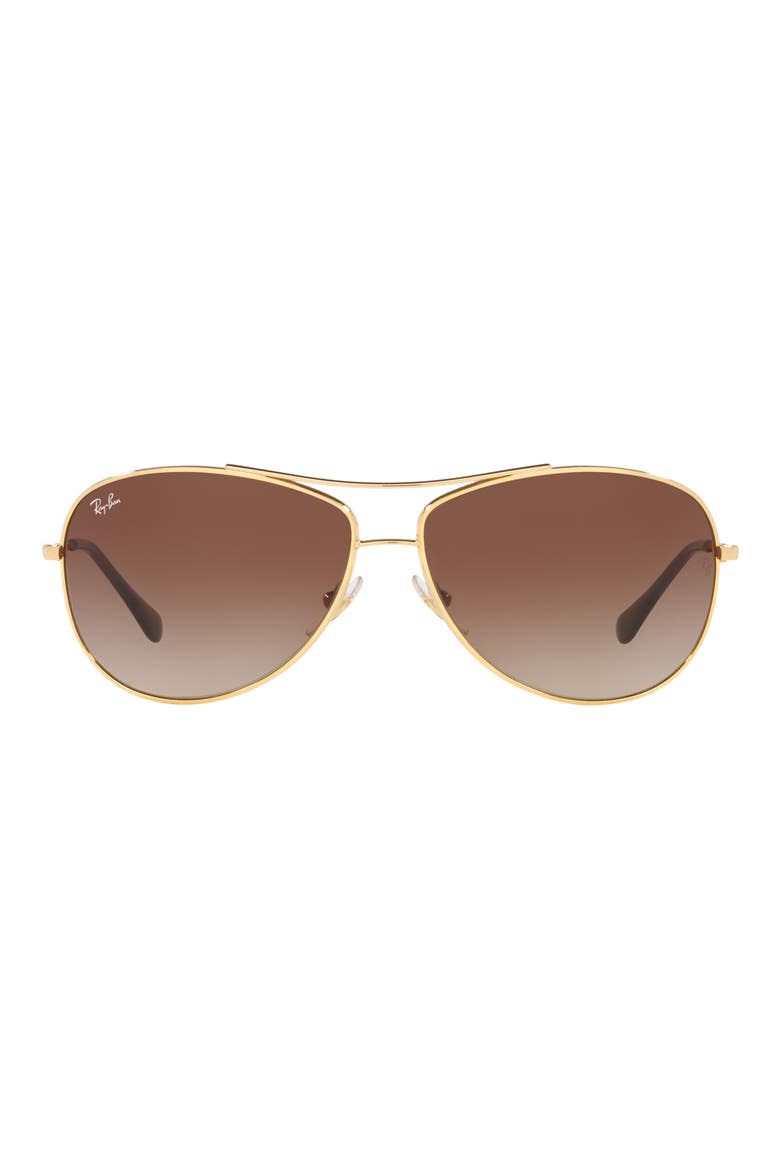 63mm Aviator Sunglasses, Main, color, GOLD