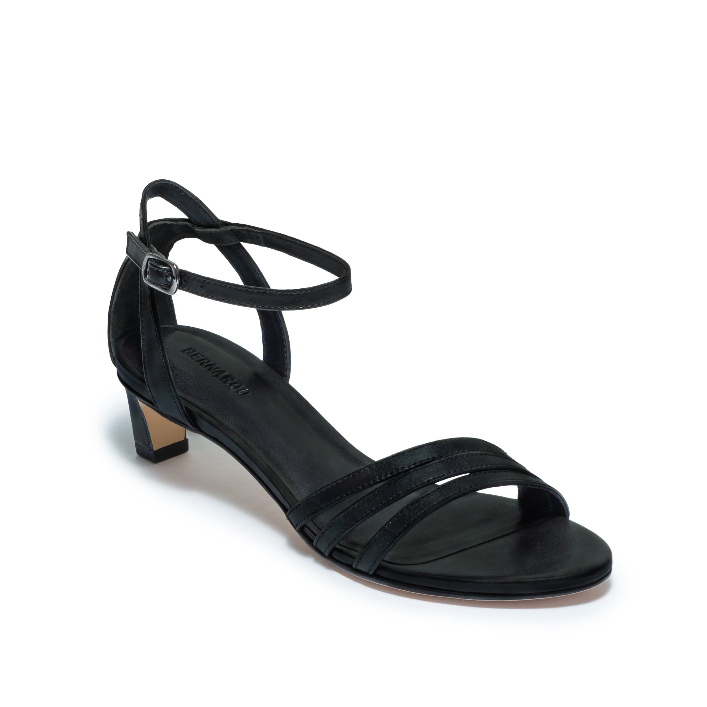 Bernardo Footwear Lima Low Heel Sandal, Alternate, color, Black