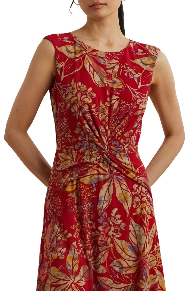 Lauren Ralph Lauren Floral Print Twist Front Midi Dress, Alternate, color,