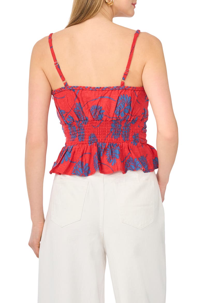 Smocked Peplum Cami, Alternate, color, AURA ORANGE