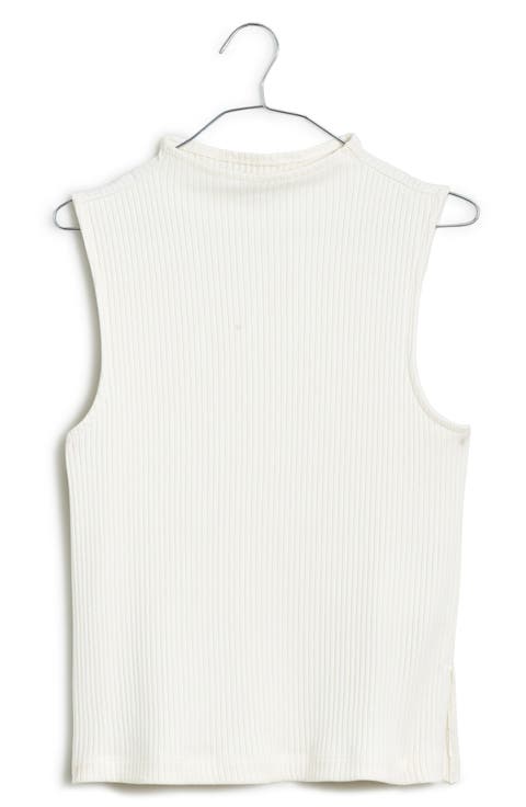 Side Slit Mock Neck Tank