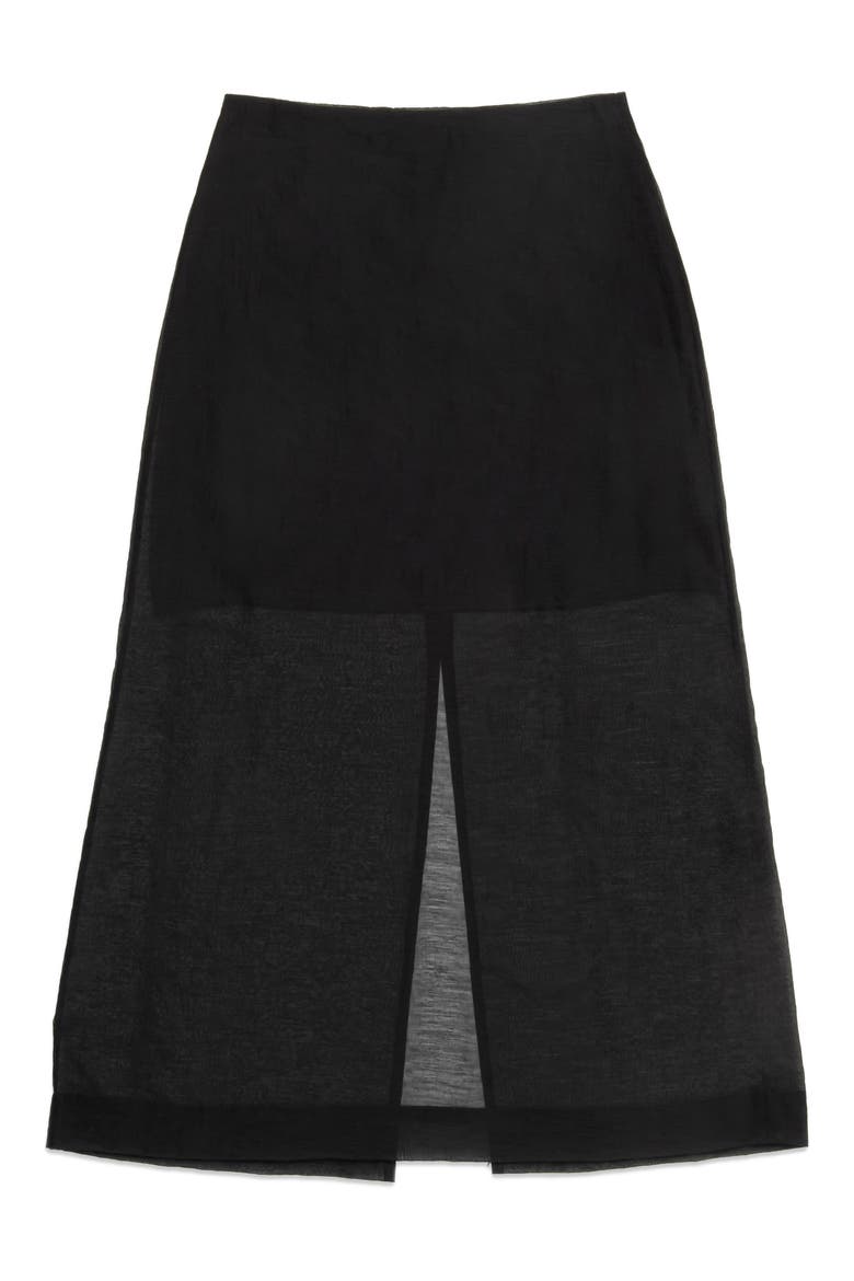 Hugh Sheer Midi Skirt, Main, color, BLACK