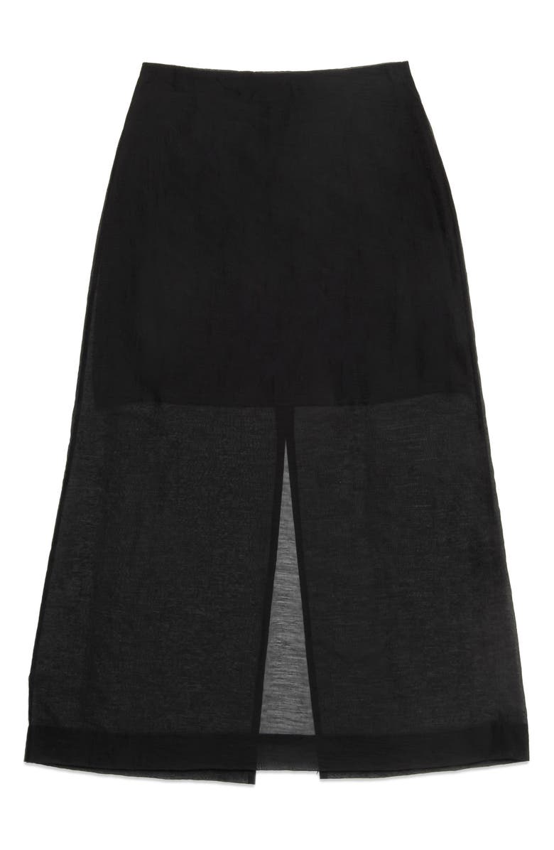 DELUC Hugh Sheer Midi Skirt, Main, color, Black
