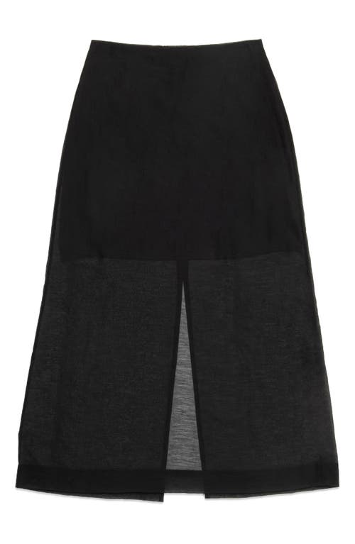 Deluc Hugh Sheer Midi Skirt In Black
