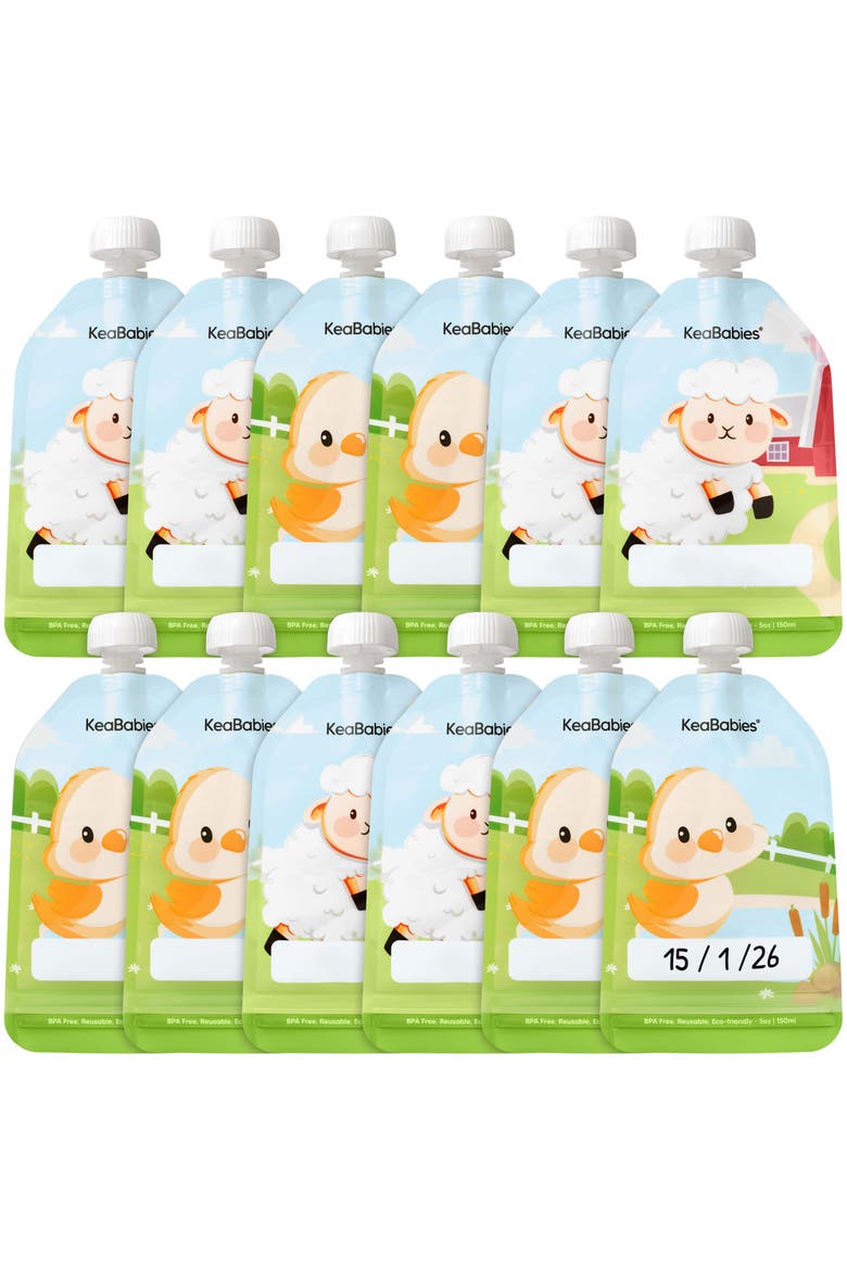 12-Pack Prep Reusable Food Pouches, Main, color, Lil Barn