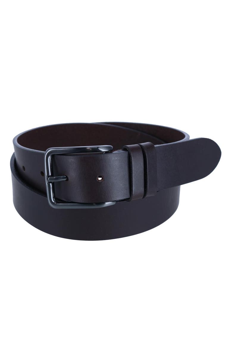 Ibex England Men's Casual 35mm Belt with Double Loop Keeper, Main, color, Dark Brown
