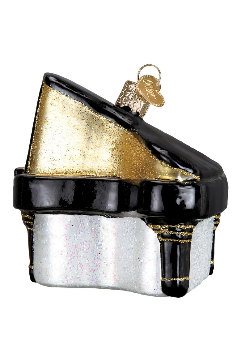 Baby Grand Piano Ornament, Alternate, color, BLACK