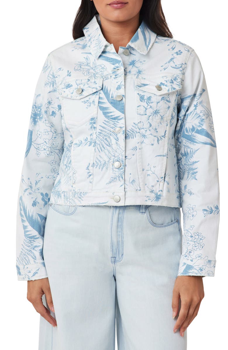Kensie Forever Denim Jacket, Alternate, color, Tropical Toille