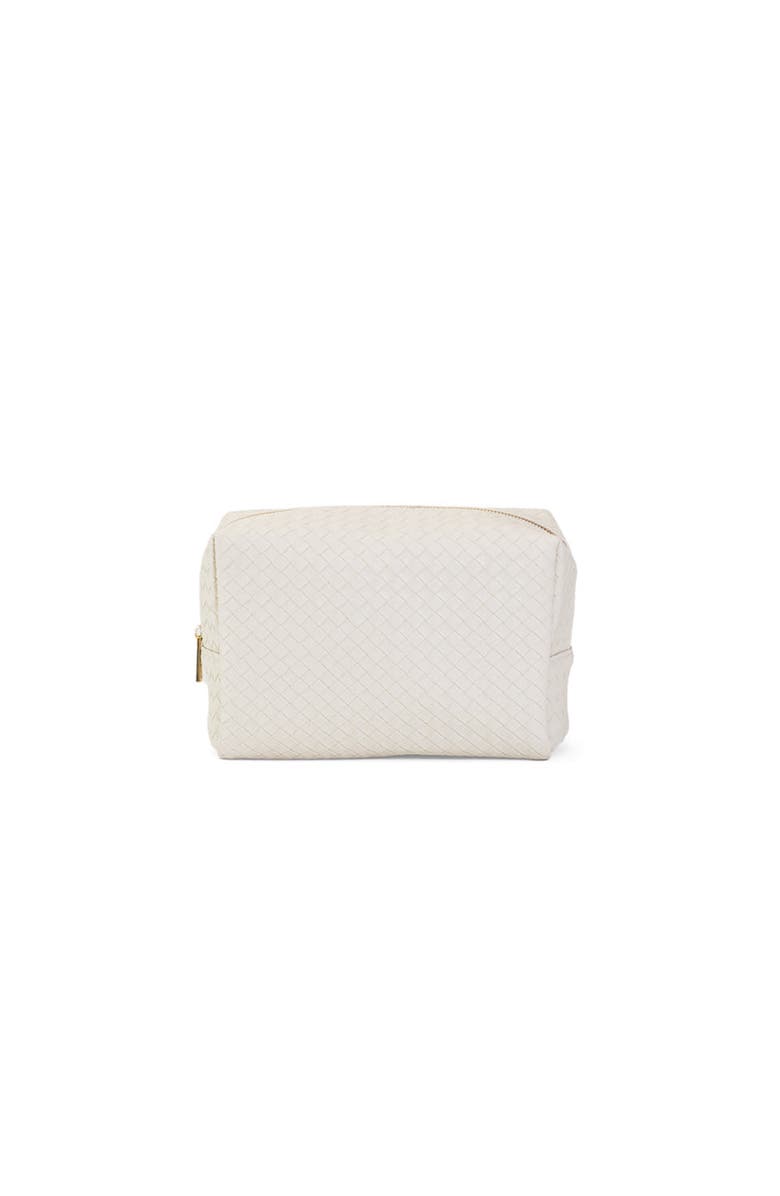 TRVL Design Woven Sand Cosmetic Bag, Main, color, Sand
