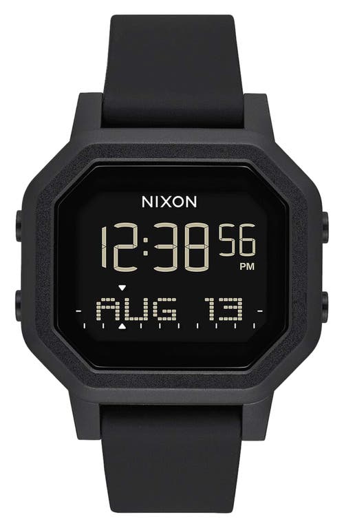 Nixon Siren Digital Recycled Plastic Strap Watch, 36mm in Black at Nordstrom