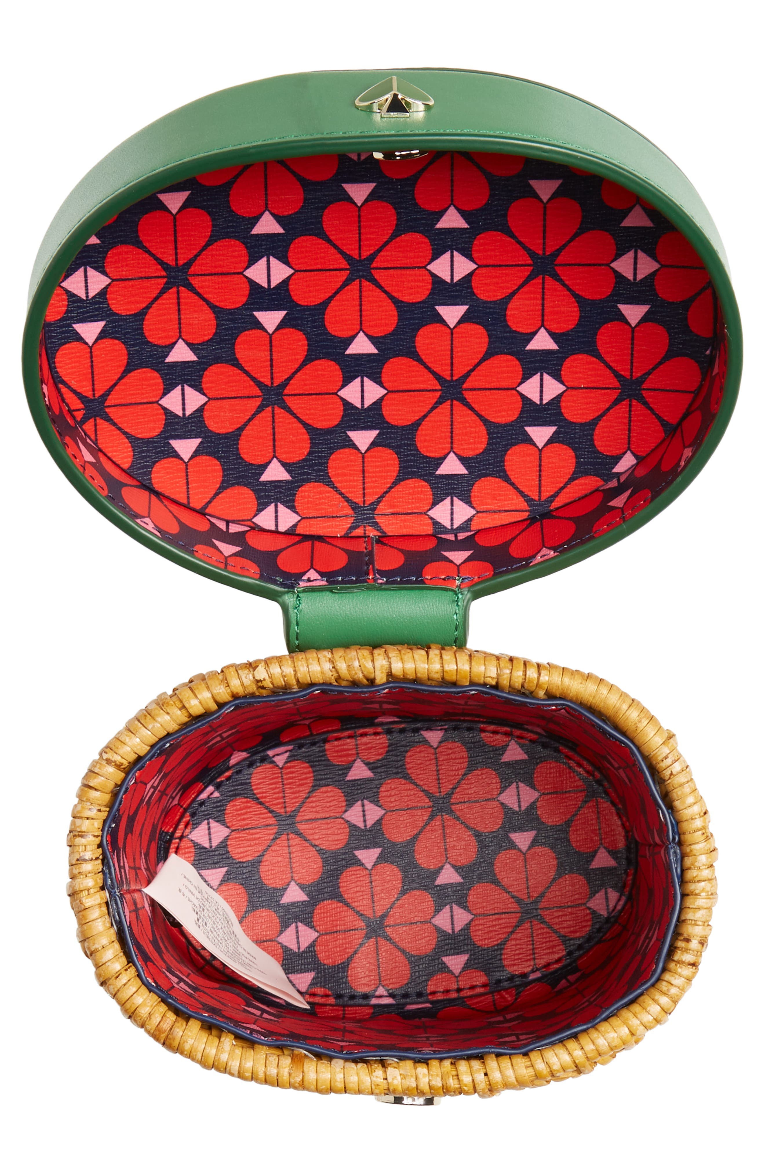 Kate Spade New York mini rose rattan bucket bag, Alternate, color, 