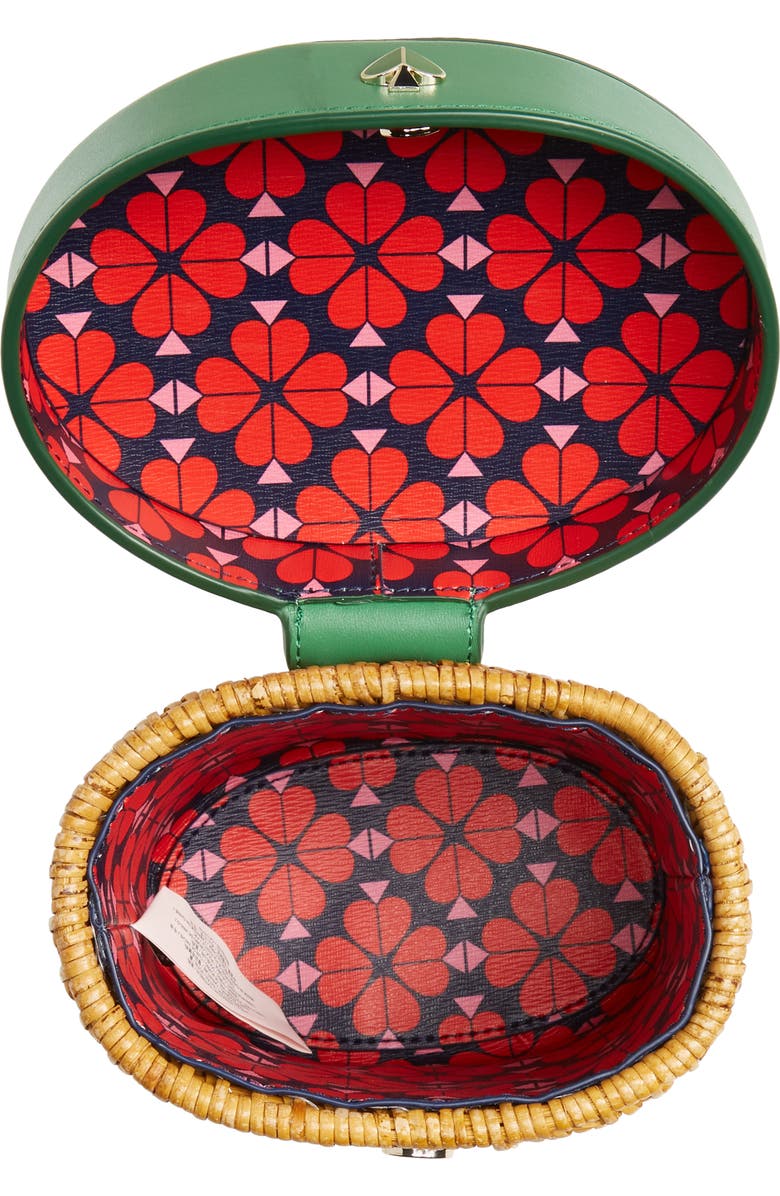 Kate Spade New York mini rose rattan bucket bag, Alternate, color,