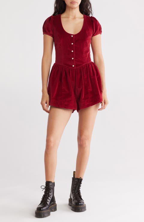 Silver Bells Velvet Romper