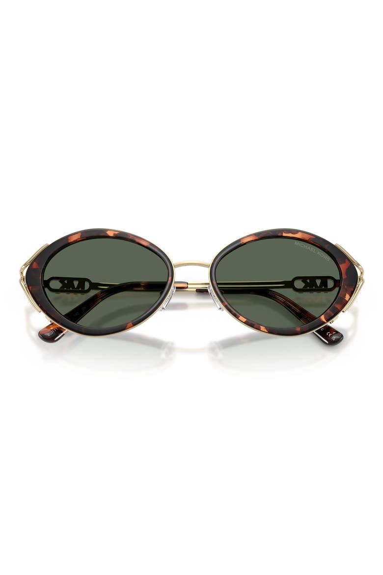 Key West 53mm Oval Sunglasses, Alternate, color, LUGGAGE TORTOISE / G15 GREEN