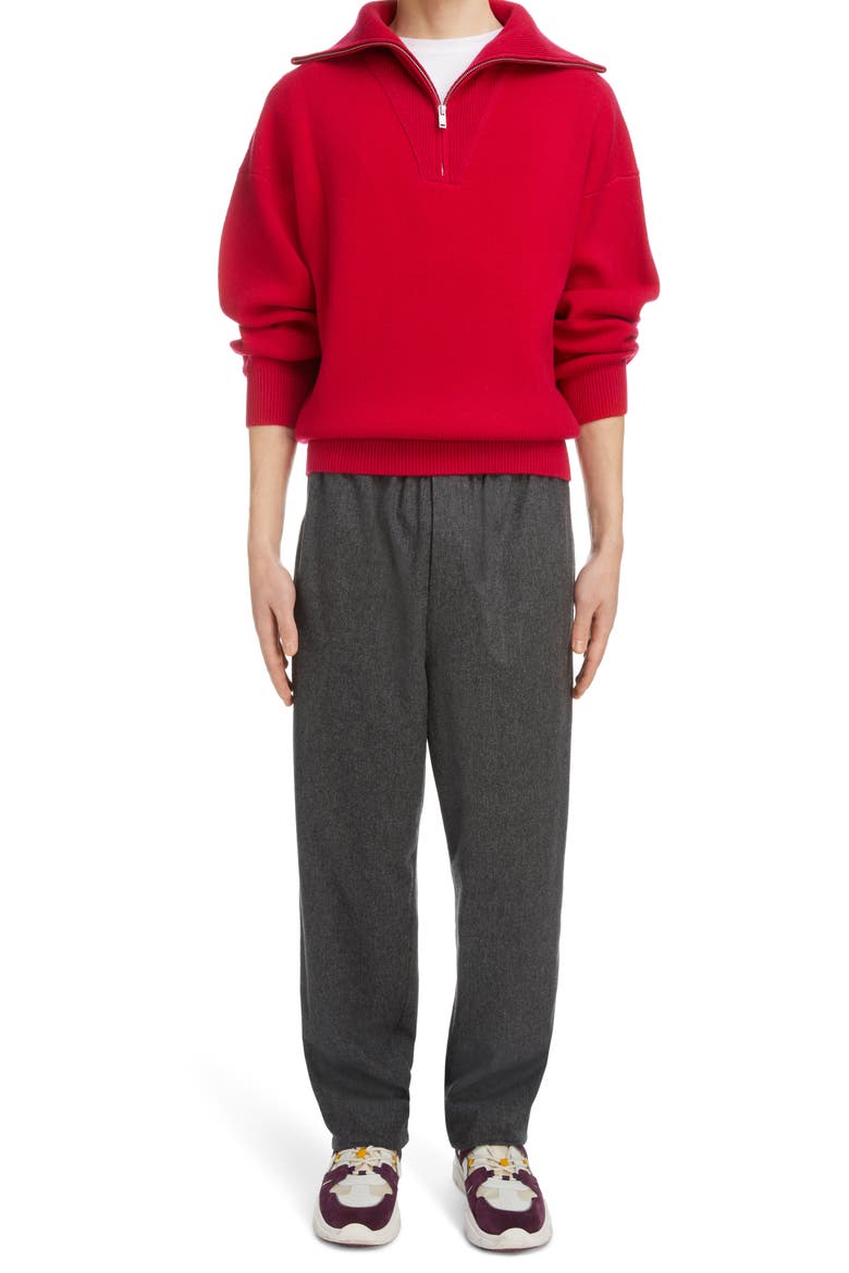 Men's Lewin Quarter Zip Wool Blend Sweater, Alternate, color, RED