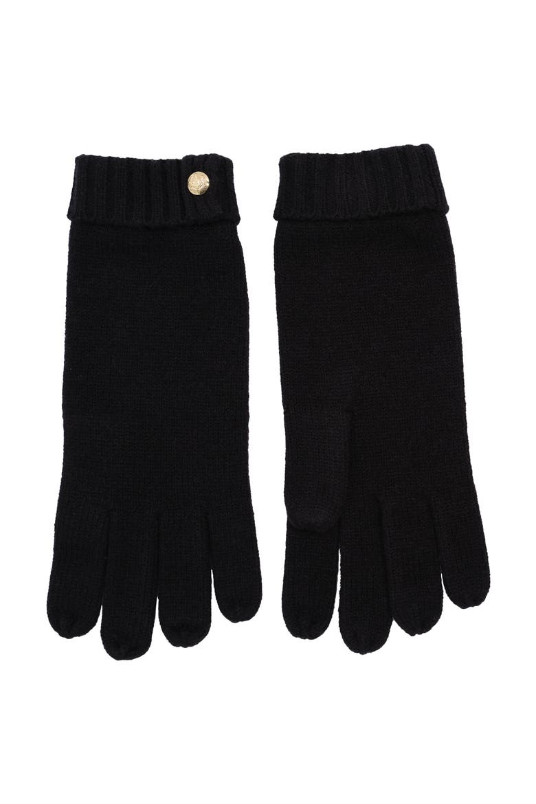 two button knit glove, Alternate, color, Black