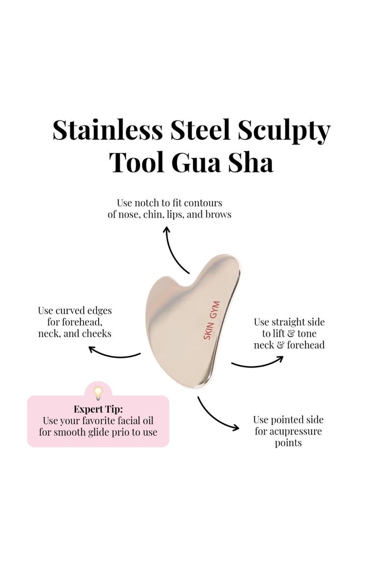 Cryo Stainless Steel Sculpty Heart Gua Sha Tool, Alternate, color, NO COLOR