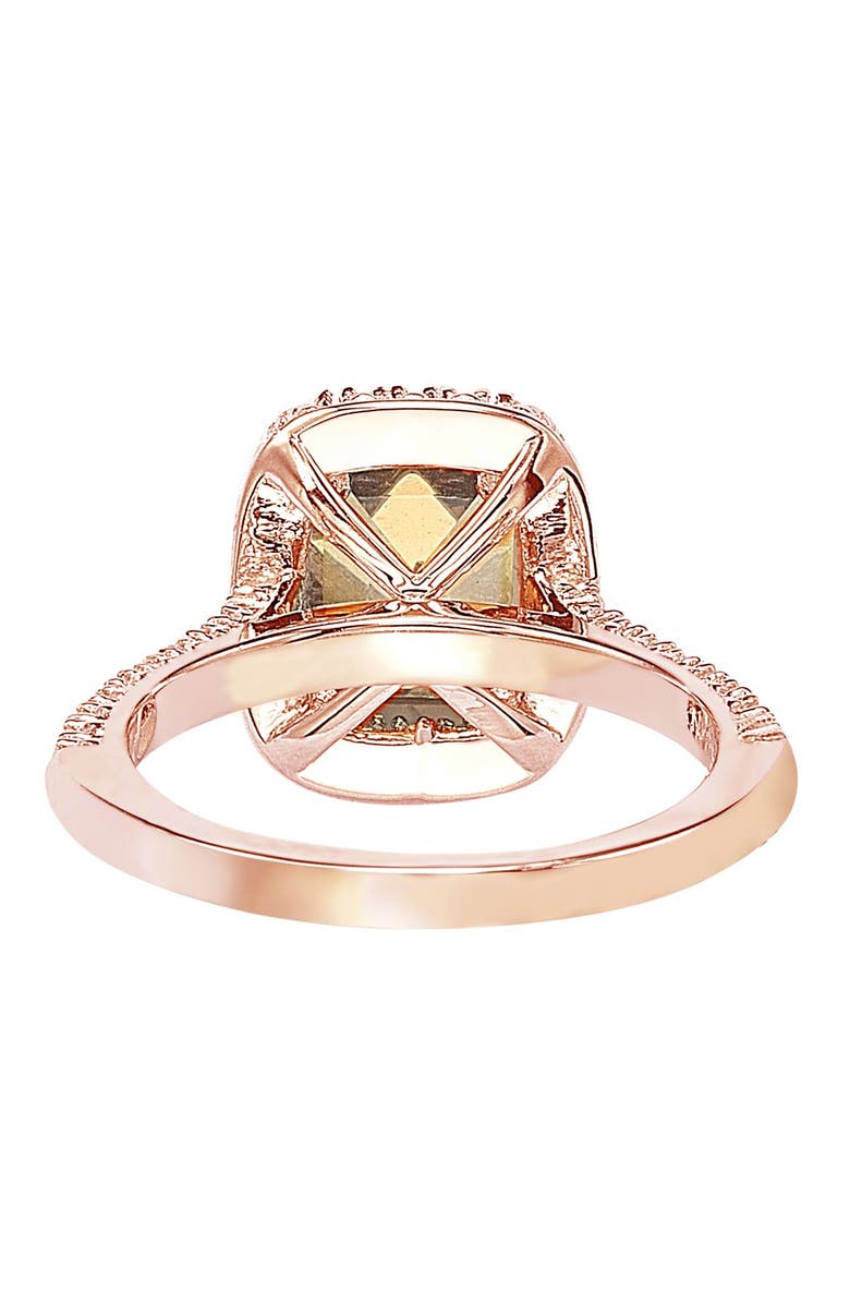 SUZY LEVIAN Rose Tone Sterling Silver Emerald Cut CZ Ring, Alternate, color, Rose