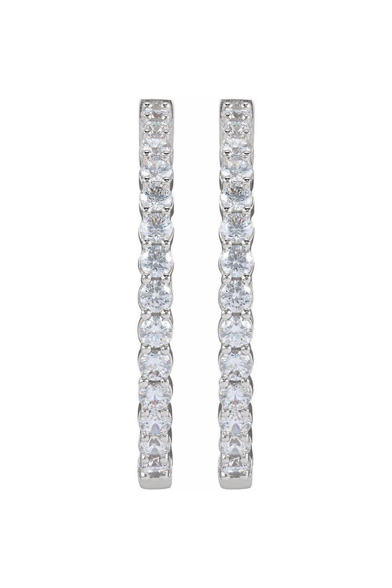 4 CT Lab-Grown Diamond Hoop Earrings in 14K Gold, Alternate, color, White