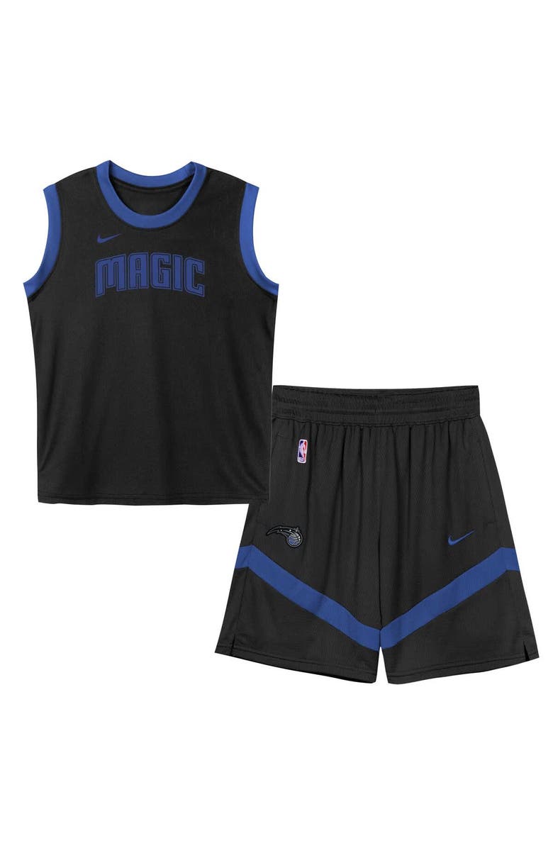 Nike Preschool Black Orlando Magic Mesh Tank Top and Shorts Set, Main, color, Black