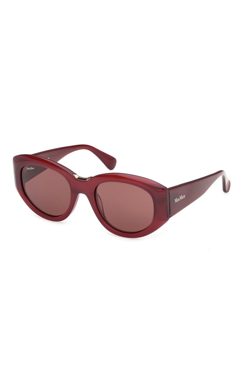 52mm Round Sunglasses, Alternate, color, MILKY CHERRY / ROSE BRONZE
