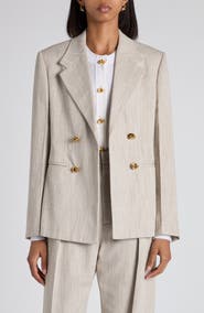 Bottega Veneta Knot Button Textured Blazer