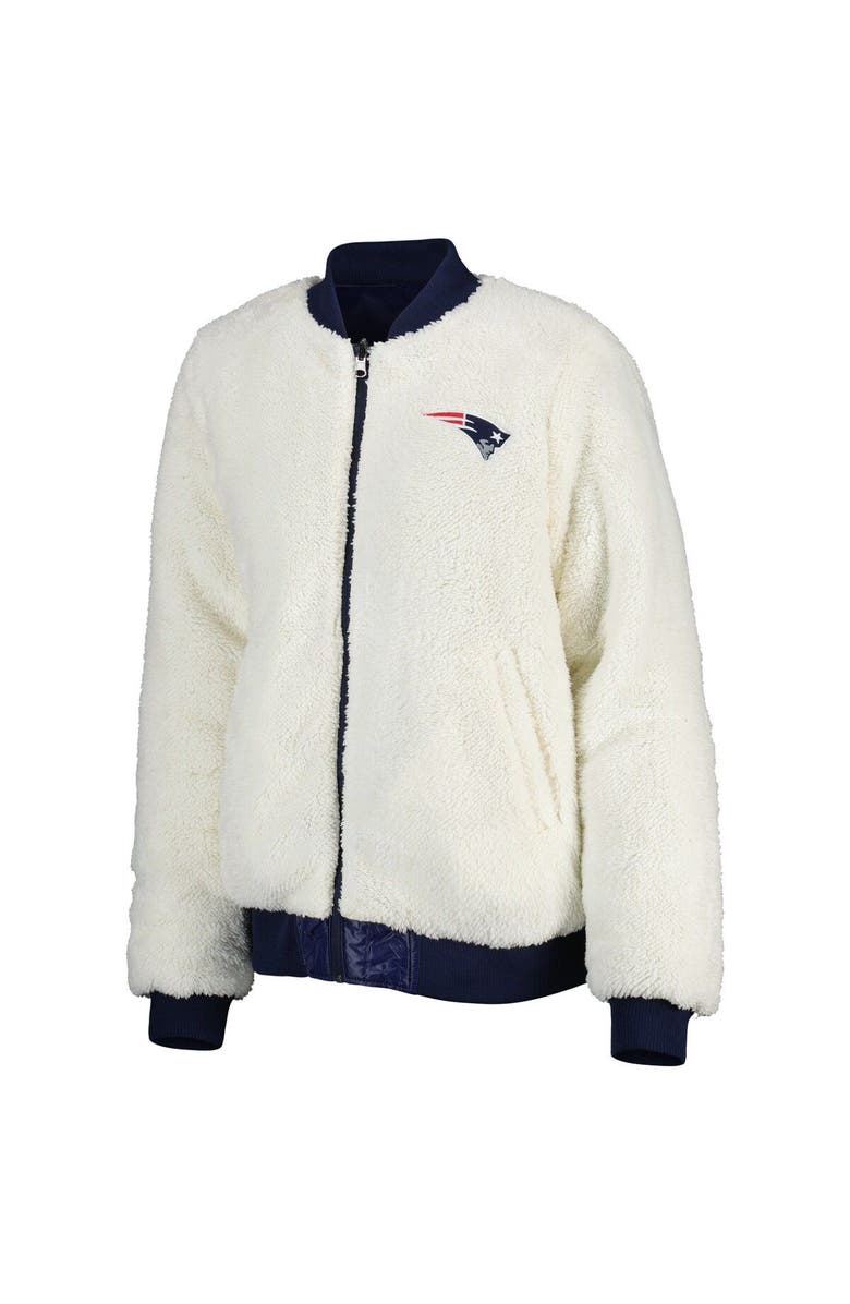 G-III 4HER BY CARL BANKS Women's G-III 4Her by Carl Banks Oatmeal/Navy New England Patriots Switchback Reversible Full-Zip Jacket, Alternate, color, Oatmeal