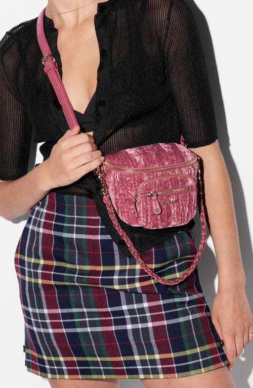 Mz Wallace Micro Crosby Diamond Quilted Velvet Sling Bag