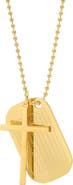 STEELTIME Men's Stainless Steel Cross & Lord's Prayer Dog Tag Necklace
