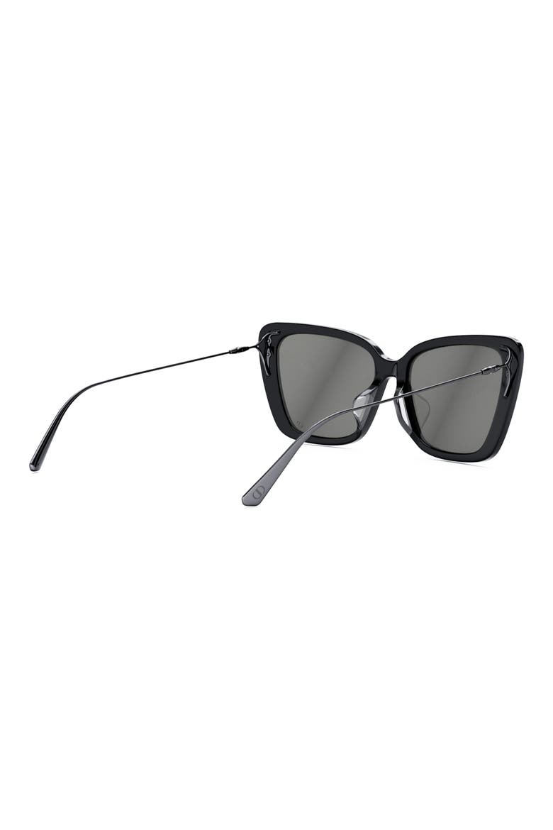 MissDior B5I 54mm Butterfly Sunglasses, Alternate, color, SHINY BLACK / SMOKE MIRROR