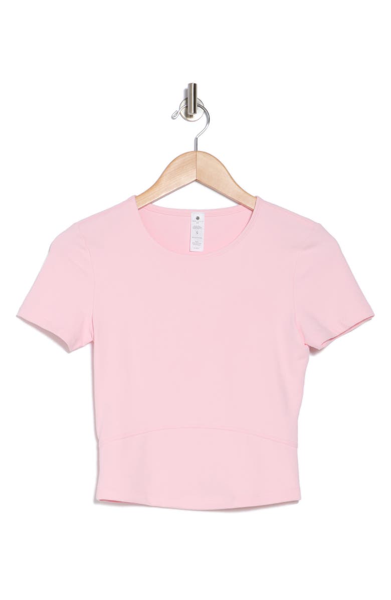 YOGALICIOUS Nude Tech Pandora Short Sleeve Crop T-Shirt, Alternate, color, Fairy Tale