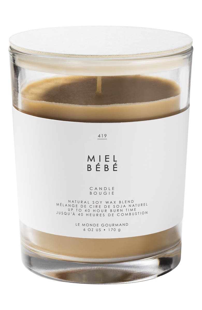 LE MONDE GOURMAND Miel Bébé Scented Candle, Main, color, 