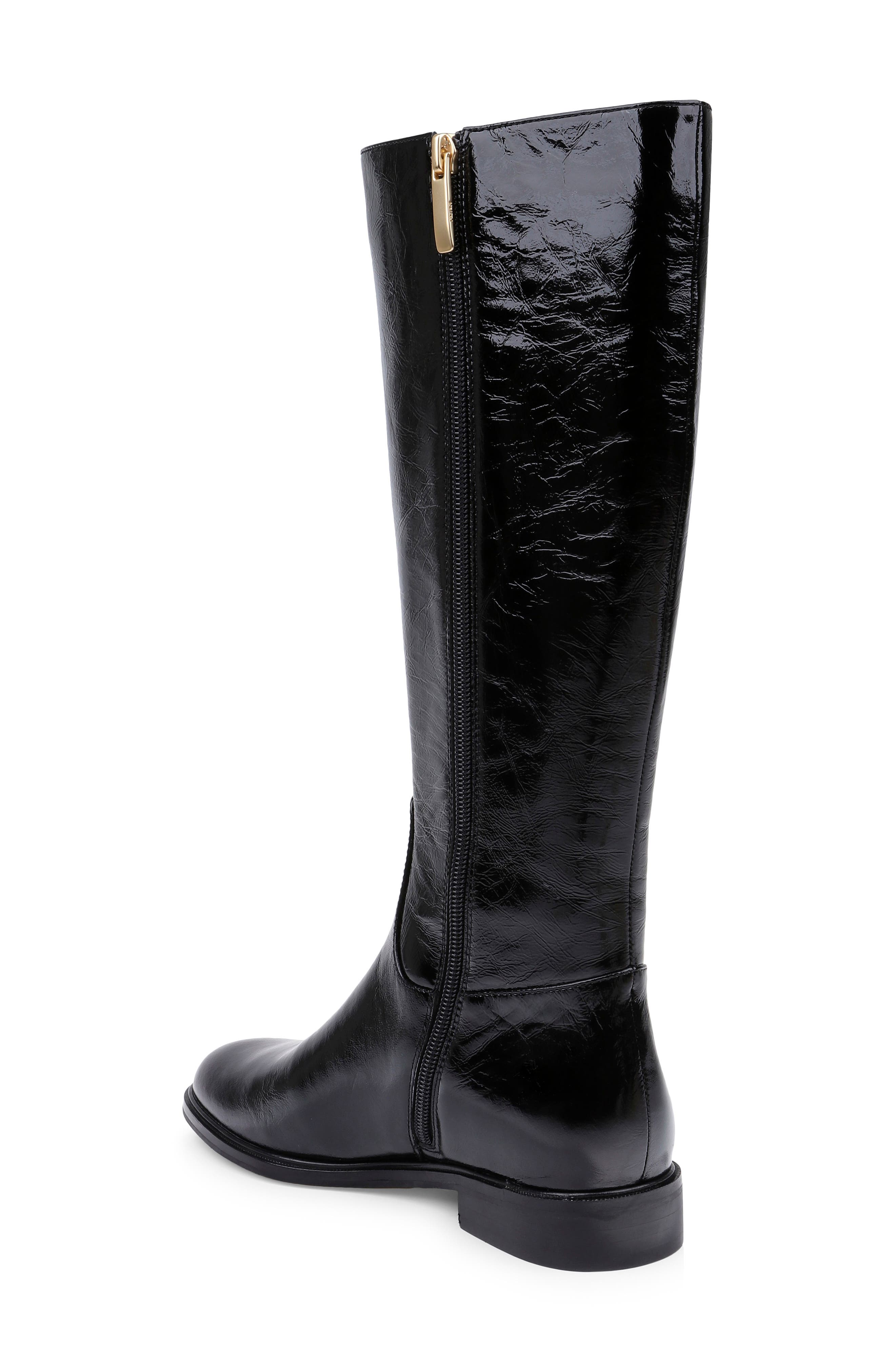 Cortland Tall Boot, Alternate, color, BLACK CRINKLE PATENT
