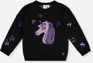 Deux par Deux Intarsia Sequin Star Knitted Sweater