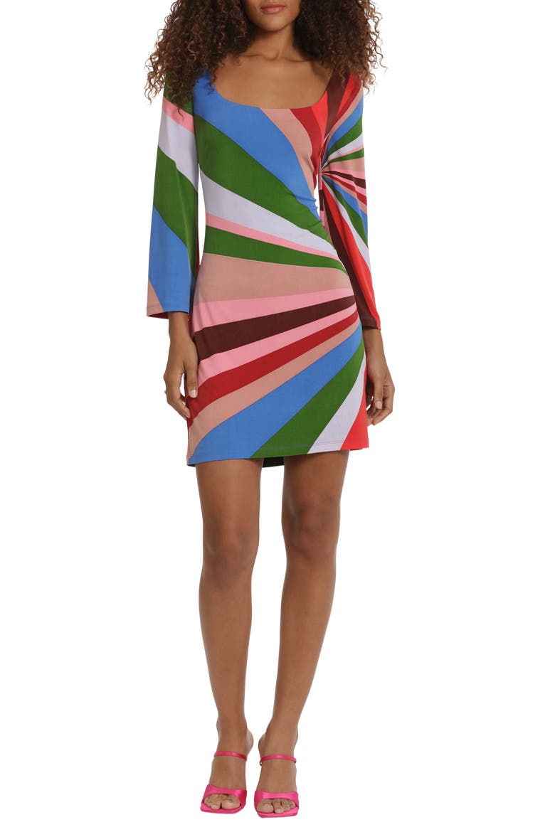 Scoop Neck Three-Quarter Sleeve Minidress, Main, color, BBL PK/ BB