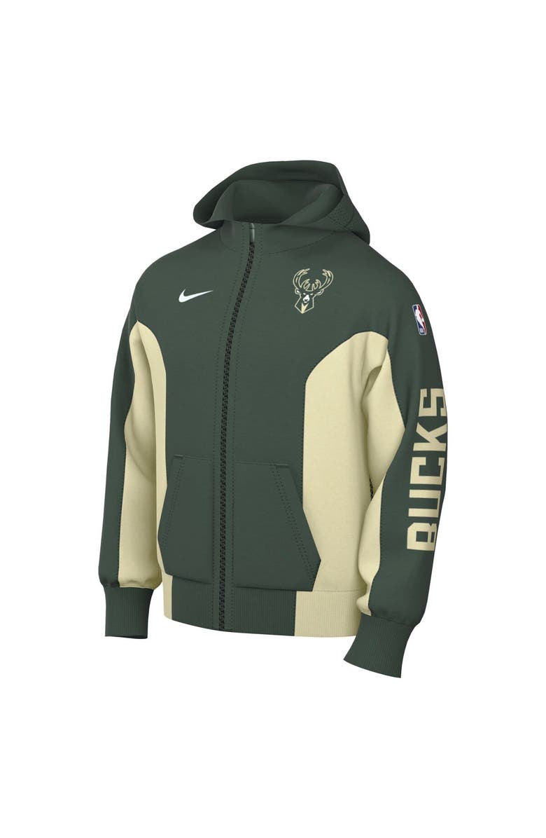 Nike Men's Nike Hunter Green Milwaukee Bucks 2023/24 Authentic Showtime Full-Zip Hoodie, Alternate, color, Hunter Green