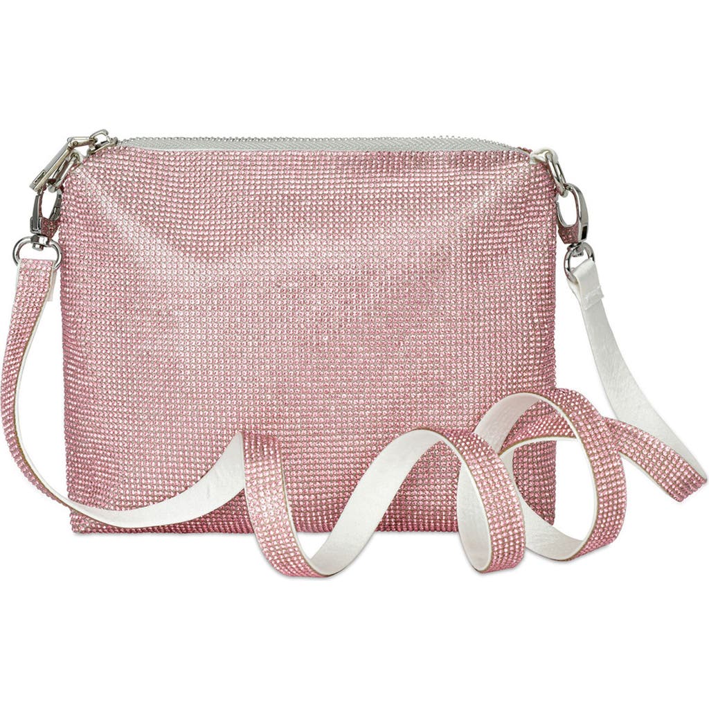 Shop Iscream Kids' Crystal Embellished Crossbody Bag In Pink